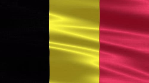 Realistic Waving Belgian Flag Seamless Loop