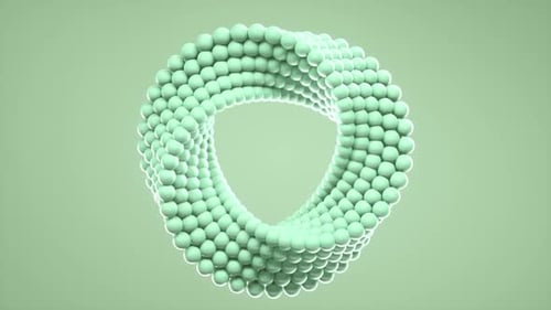 3D Loop Animation of Spinning Balls Molded Into Uneven Circle