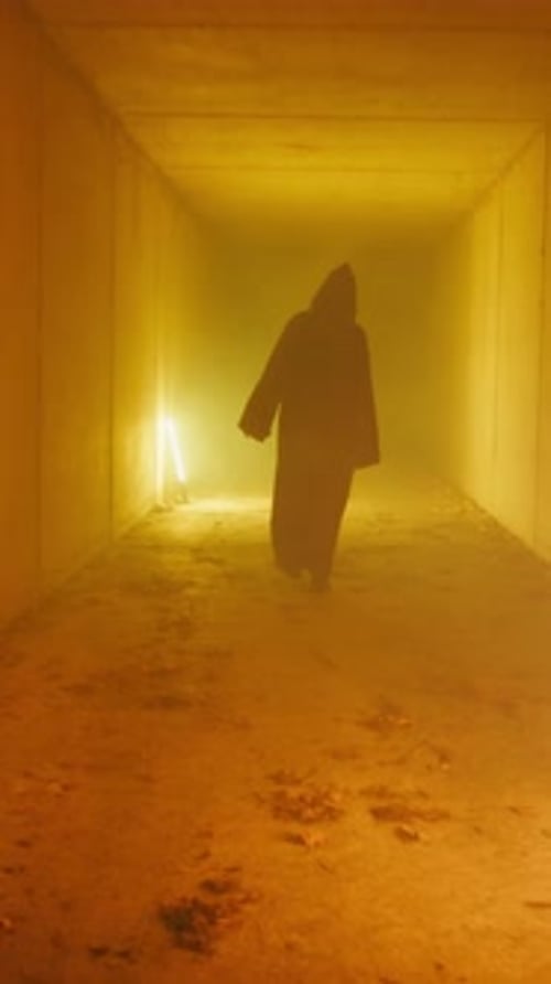 Orange Light In The Death Night Of Halloween