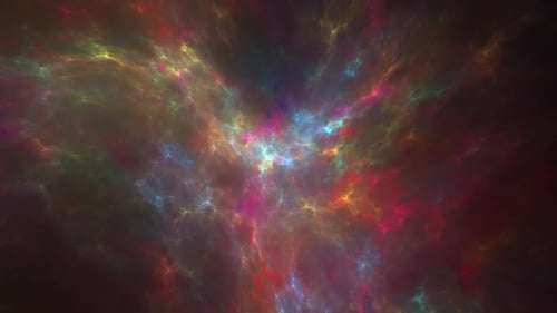 Amazing Illuminated colorful space cosmic swirl nebula. Motion animation loop. ProRes 422 HQ.