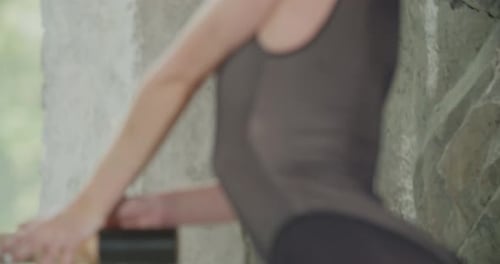 Young Pretty Woman is Dancing in the Studio Practicing Performance