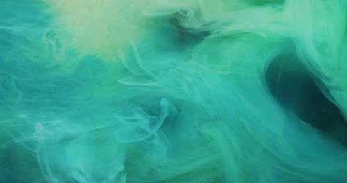 Abstract Swirl of Teal, Green, and Blue Paint