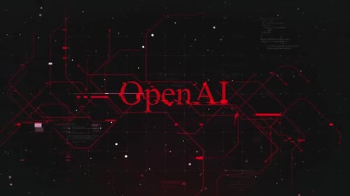 Open Ai Text Over Futuristic Cyberspace Background