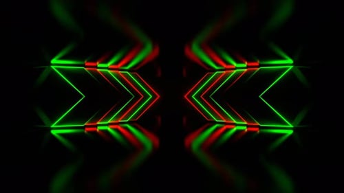 Corridor With Red And Green Neon Arrows Background Vj Loop In 4K