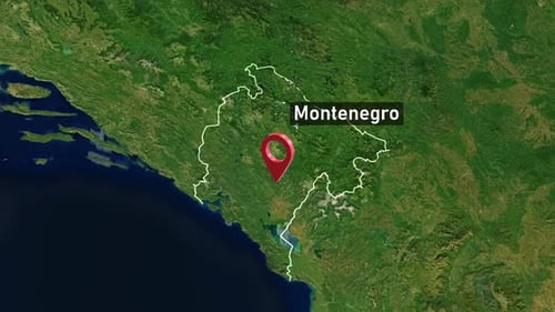 Montenegro Country Zoom from Space