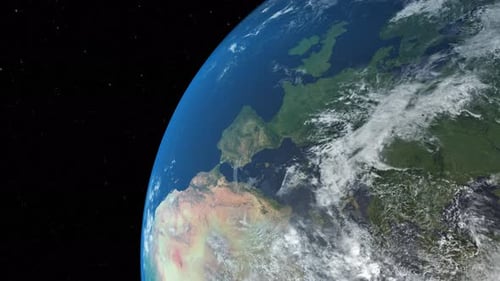 Global Earth Zoom to Spain Country Map Reveal