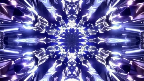 Futuristic Blue Neon Tunnel Kaleidoscope Visual Loop