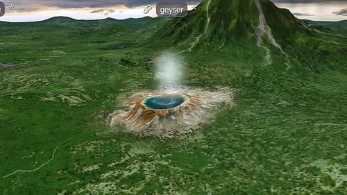 Activité volcanique du geyser