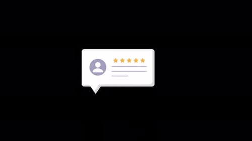Animated User Review and Star Rating Speech Bubble