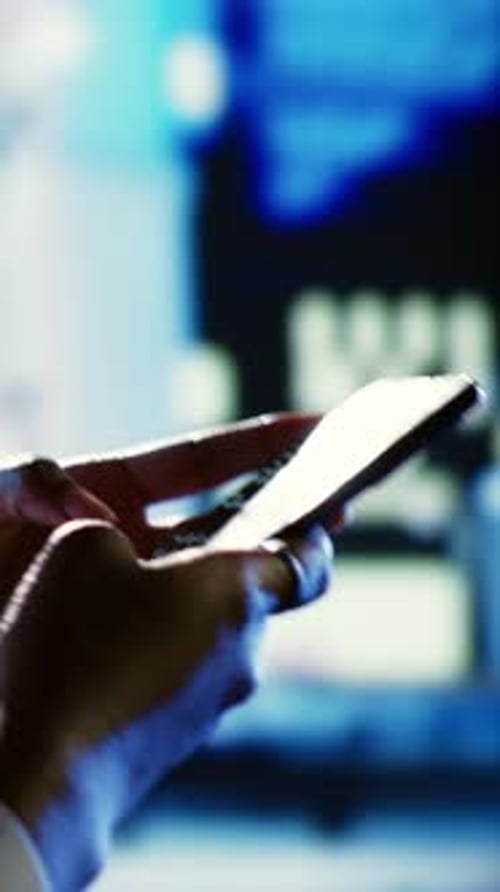 Vertical Video Woman on Streets Using Ridesharing App