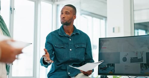 Office Meeting: Strategy Brainstorming in Urban Workplace