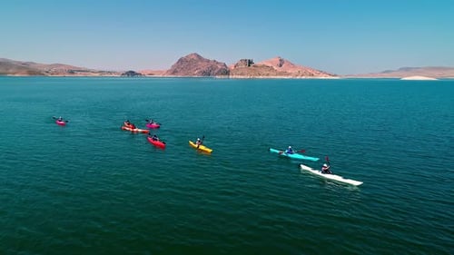 Drone View of Kayaks