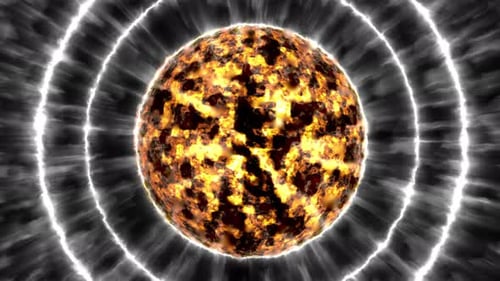Abstract Fiery Core with Radiating Energy Rings Background