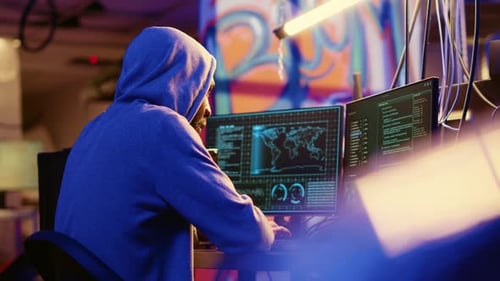 Precautious Hacker Hiding From Police