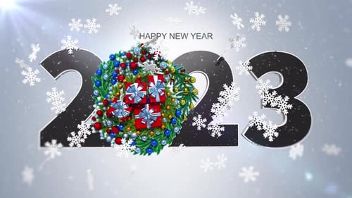 Happy New Year Greeting Card 2023 V11
