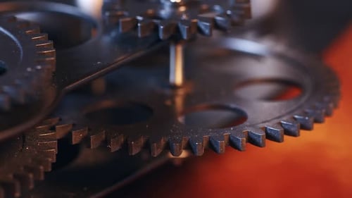 Gears Turning Smoothly in a Close Up Shot