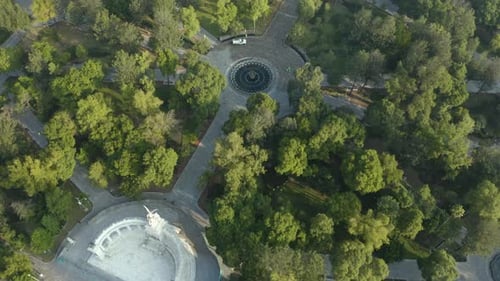 Top Down View of Mexico City's Oldest Municipal Park, Alameda Central
