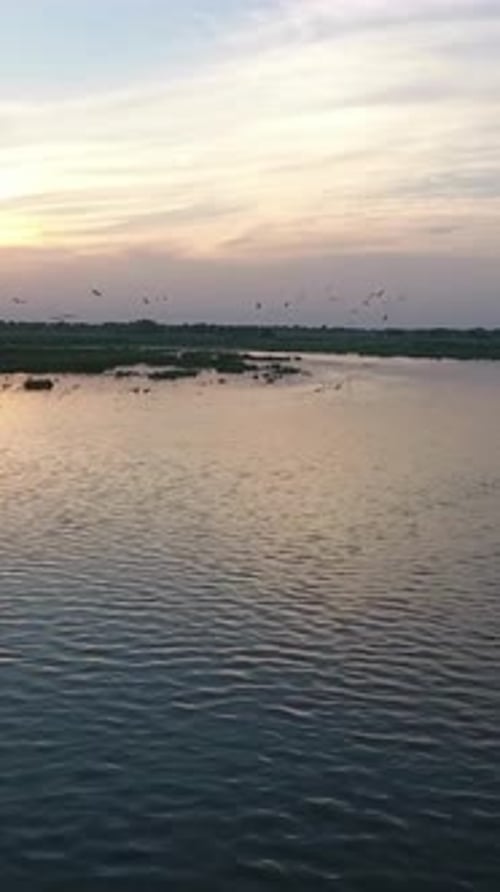 Vue verticale de la Volga avec beauté naturelle en Russie