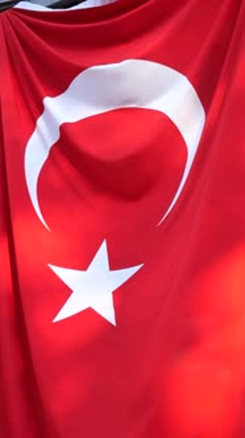 An Artistic Interpretation of the Turkish Flag Featuring Its Unique and Celebrated Design