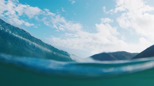 Ocean Wave Breaks on the Shore