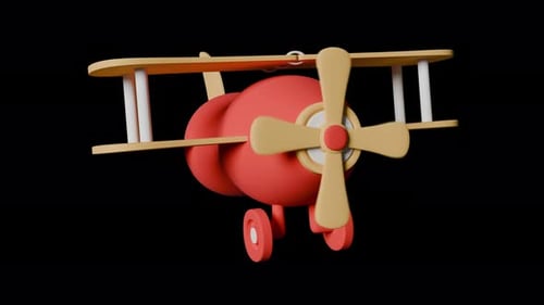 Animation en boucle d'un avion de dessin animé avec une boucle de canal alpha