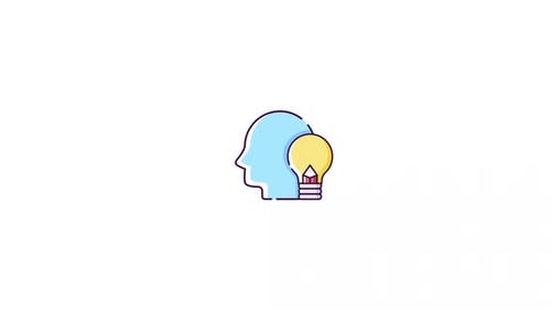 Creative Idea Development with Animated Lightbulb and Pencil Icon