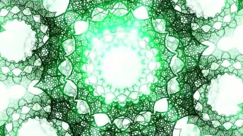 Green fractal pattern glows brightly
