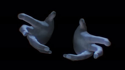 Futuristic Digital Holographic Hands Revealing Animation