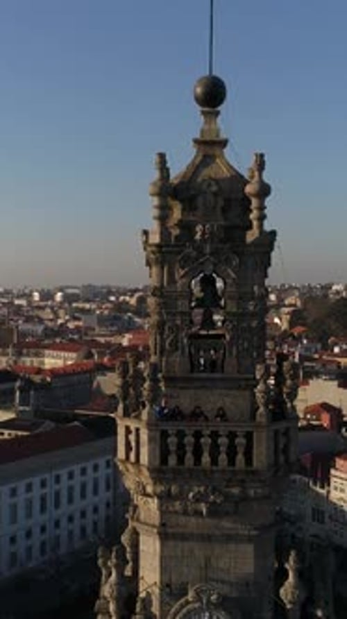 Vertical Video City of Porto, Torre dos Clérigos, Portugal
