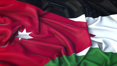Realistic Waving Flag of Jordan