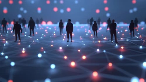 Futuristic Human Network Grid – Social Connection Concept Ver.1