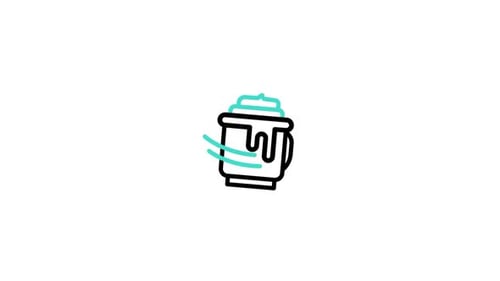 Animated Coffee Cup Icon with Whipped Cream