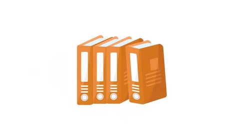 Animated Flat Design Office Binders Organizing Files