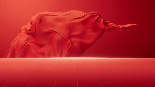 Flowing red cloth background