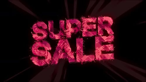 Titre déformé Super Sale avec fond de ligne tremblante