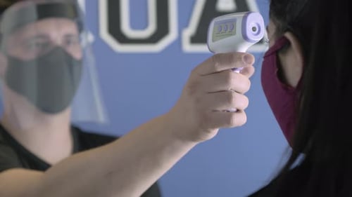 Temperature Check with Non-Contact Thermometer