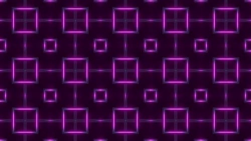 Seamless Neon Square Grid Loop Animation