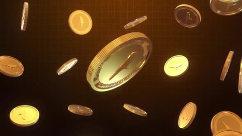 Animation rotative des pièces de crypto-monnaie Kusama