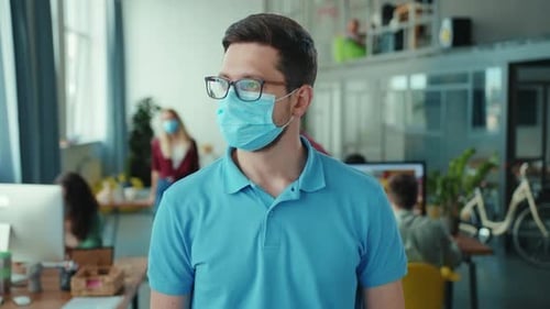 The Office Environment Featuring Masks During the Ongoing Pandemic Situation and Challenges