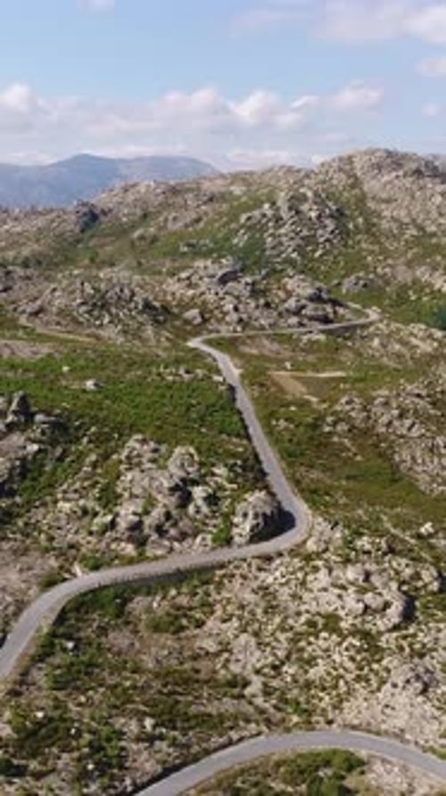 Aerial Mountain Road Vertical View 02