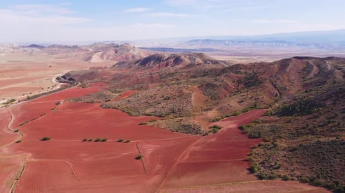 Red Soil Hills and Arid Terrain Aerial