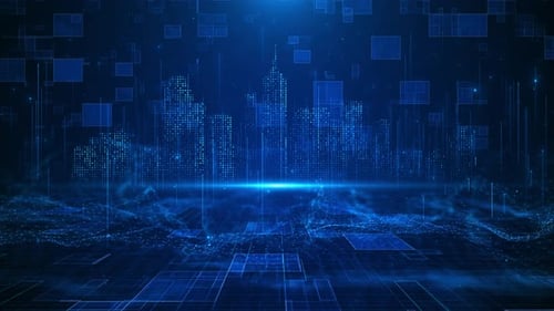 Digital Metaverse Artificial Intelligence Technology Cyberspace City Smart City Modern Smart City