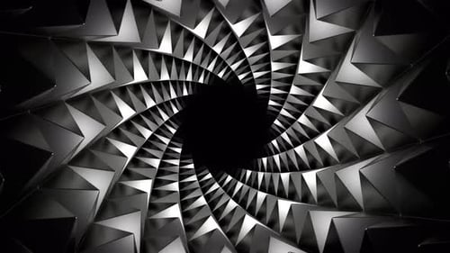 Steel Spiny Cylindrical Tunnel Background Vj Loop In 4K