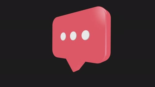 Animated 3D Chat Bubble Icon with Typing Dots