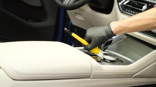 Detailing a Car Interior with Brush