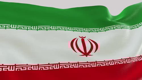 Realistic Waving Flag of Iran Seamless Loop