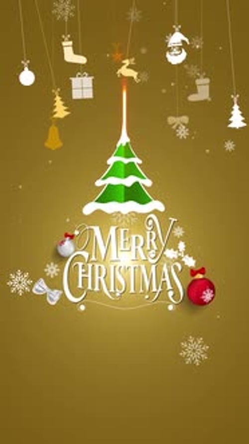 Merry Christmas Vertical Video Background V9
