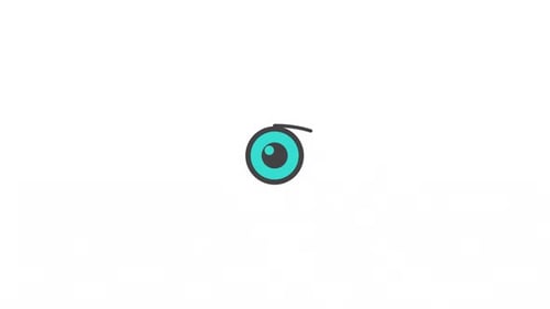 Flat Design Eye Icon Blink Animation Loop