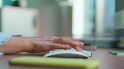 Closeup Ceo Hands Typing Computer Keyboard. Unrecognizable Director Holding Gadget Macro View. An...