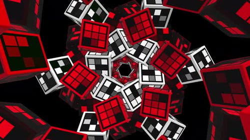 Red and White Block Tunnel VJ 4k Loops